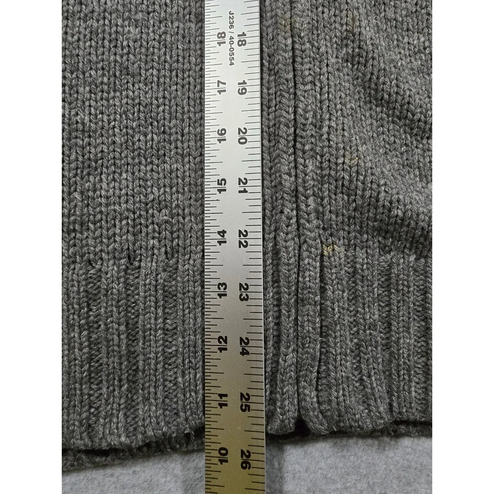 Vintage Polo Ralph Lauren Mens Gray 100% Lambswool Full Zip Mock Sweater Size M
